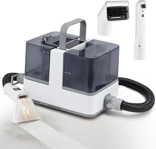 1.2L+1.4L Nettoyeur, Tapis, 1.2 L, 1300 W, 13kPa, 1.4 L, grand réservoir, vapeur, blanc, pour Taches/Rideaux/Voiture