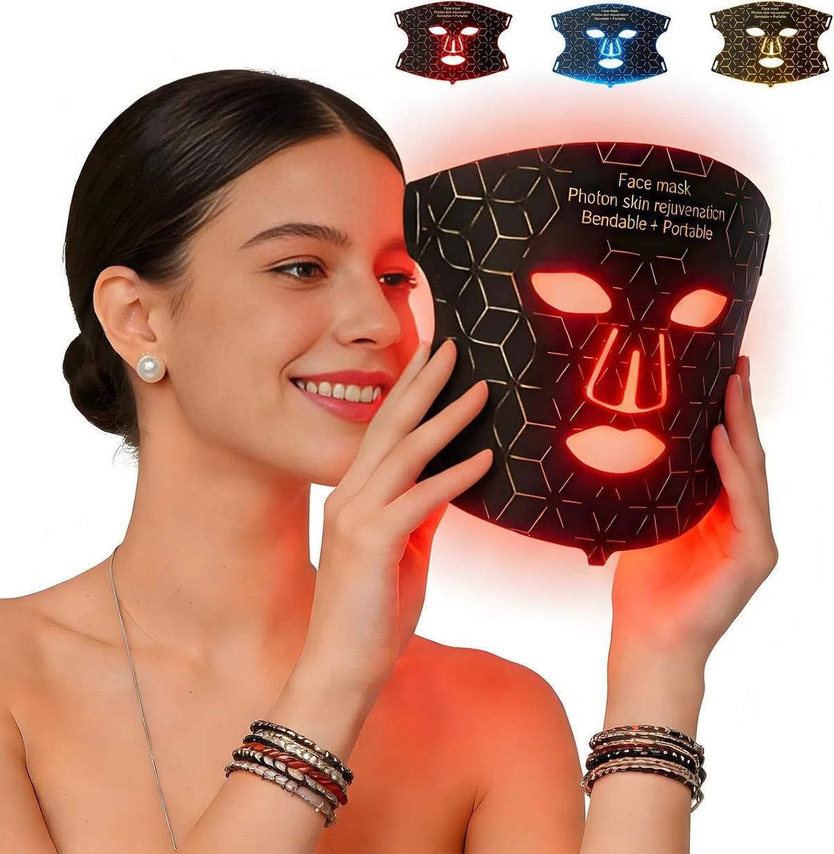 Appareil, 3 Modes, rouge, LED, Masque LED Visage Lumière Rouge & Infrarouge