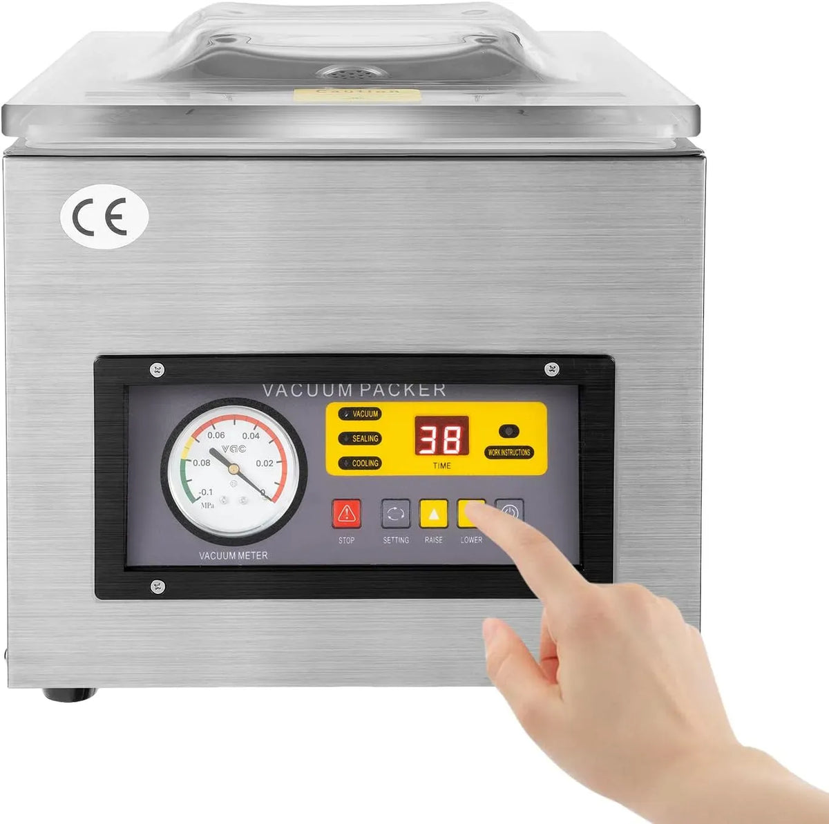 DZ-260C Machine à emballer, table, appareil de mise sous vide alimentaire, 30 x 26 cm, 120 W, industriel, professionnel, acier inoxydable