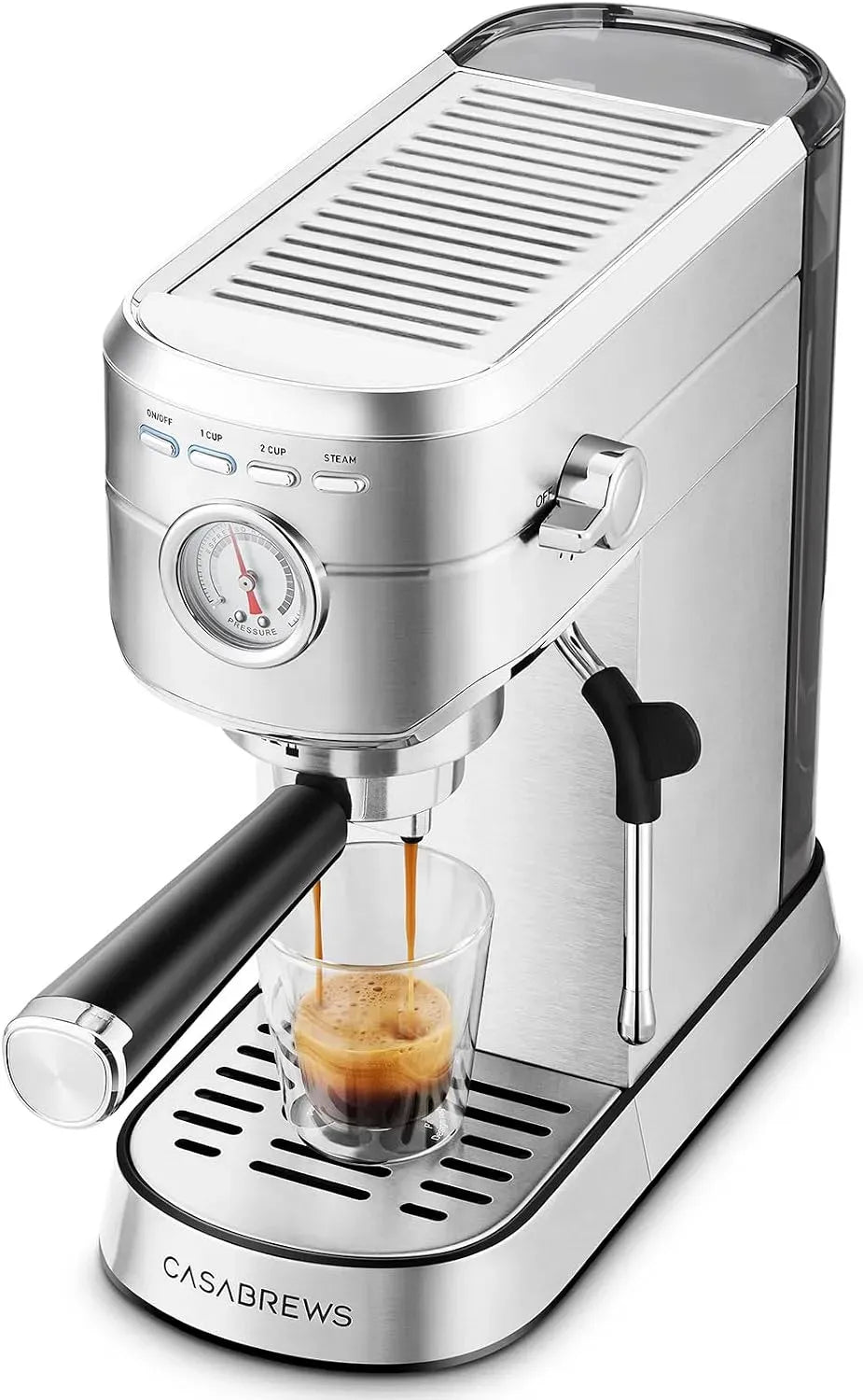 Machine à expresso, 1 L, CASABREWS, grand réservoir, professionnel, amovible, Pompe 20 Bar, Mousse de lait pour Latte & Cappuccino