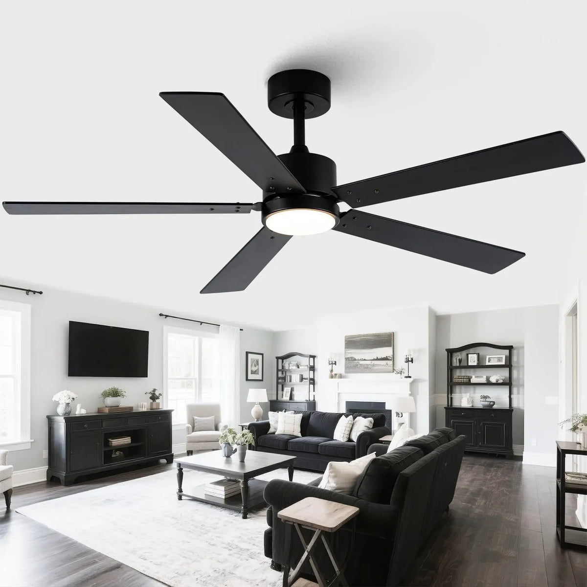 Ventilateur, extérieur, décoration de salon, noir
