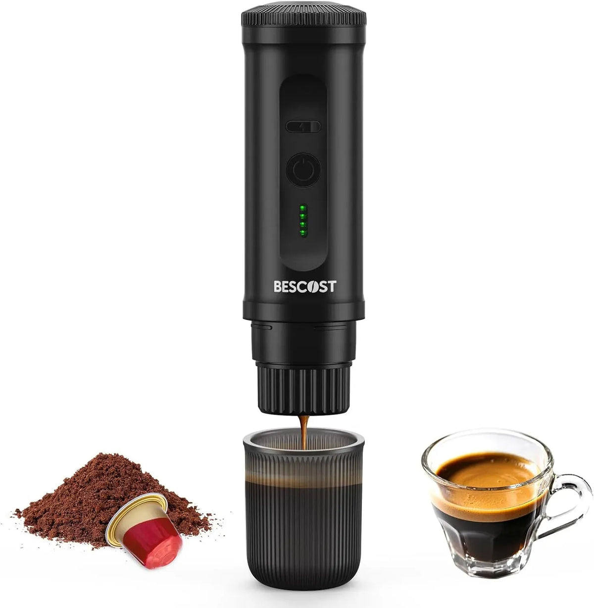 Cafetière électrique, portable, camping, 9600 mAh 20 Bars, Machine à Cafe Portable