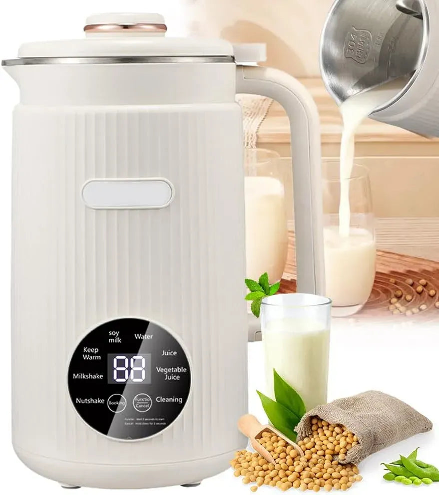 Machine à lait, machine à lait végétal et lait de noix, 1,5 L, 9 programmes, tactile, minuteur, acier inoxydable, pour la maison et la cuisine