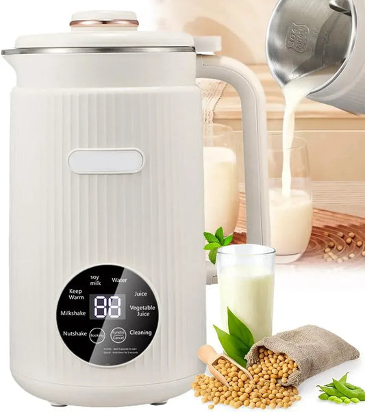 Machine à lait, machine à lait végétal et lait de noix, 1,5 L, 9 programmes, tactile, minuteur, acier inoxydable, pour la maison et la cuisine