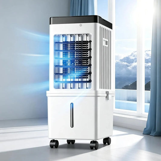 Rafraîchisseur d'air 3-en-1, 15 L, minuteur, 3 vitesses, grand réservoir