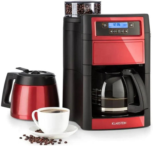 Klarstein Cafetière électrique, 1000 W, minuteur, 10 Tasses, 5 Niveaux de Mouture