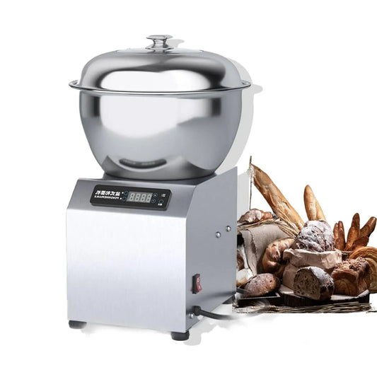 Double Rotation, Batteur Haute Vitesse, Pétrin électrique 8kg, Bol Inox Alimentaire, Couvercle En Verre, Pizza