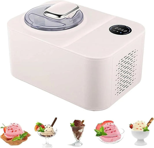 Machine à crème, Machine à Glace, 1,2 L, minuteur, écran LCD, acier inoxydable, Maison en Acier Inoxydable