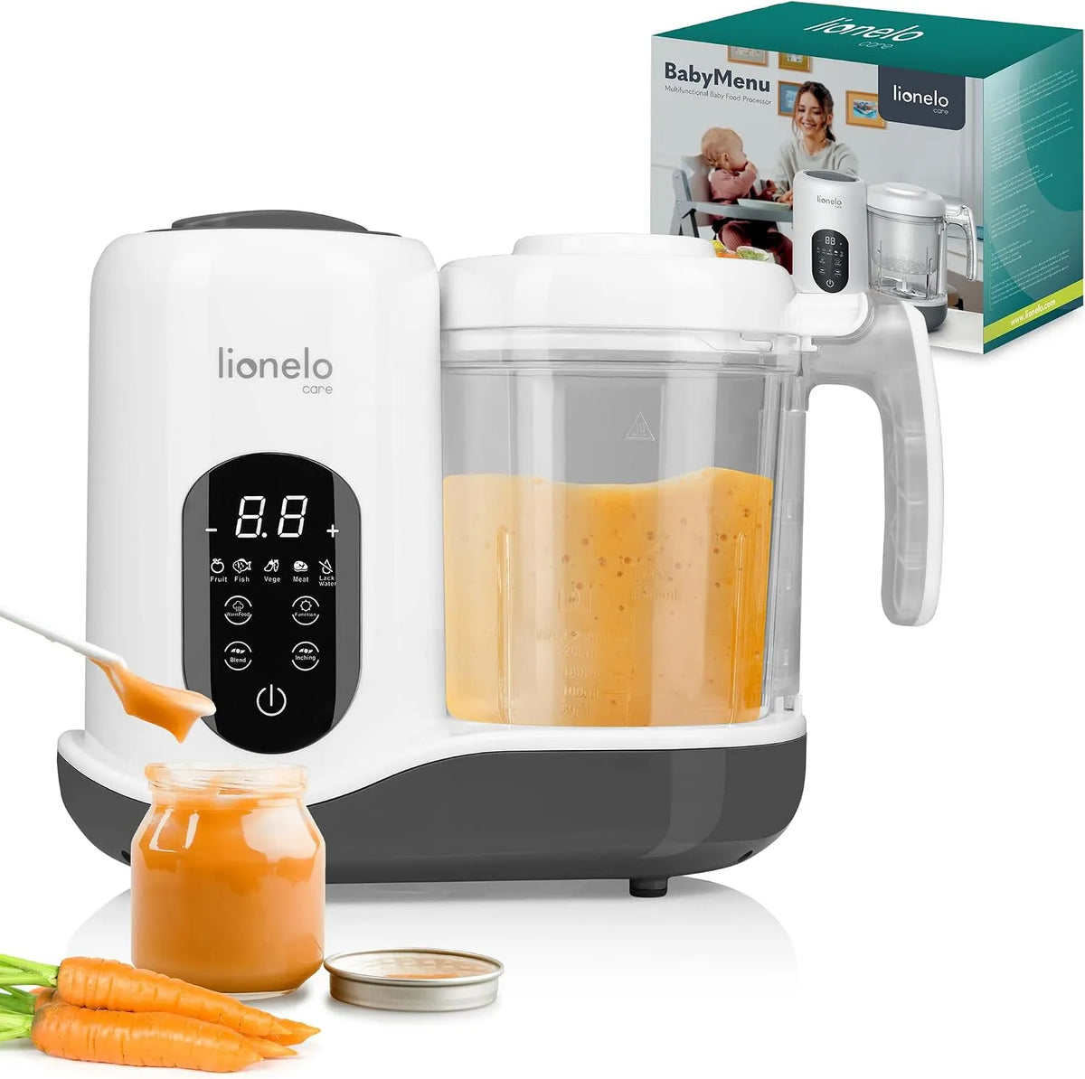 Blender, vapeur, 300 W, Lionelo BabyMenu Robot Cuiseur Bébé Multifonction 300 W