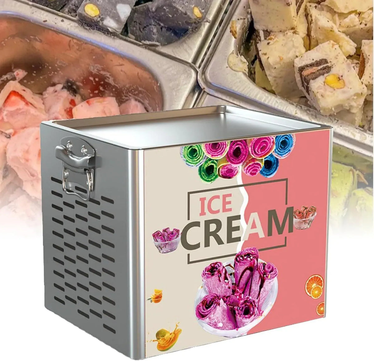 X 24 Machine à Crème, machine à glace et sorbet, 30 X 24 Cm, professionnel, acier inoxydable, pour Glaces Et Yaourts Glacés.
