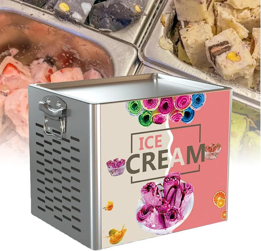 X 24 Machine à Crème, machine à glace et sorbet, 30 X 24 Cm, professionnel, acier inoxydable, pour Glaces Et Yaourts Glacés.