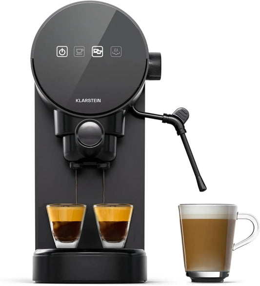 Klarstein Cafetière électrique, 0.9 L, 1360 W, acier inoxydable, Cappuccino, Machines à Café et Machines à Expresso 0