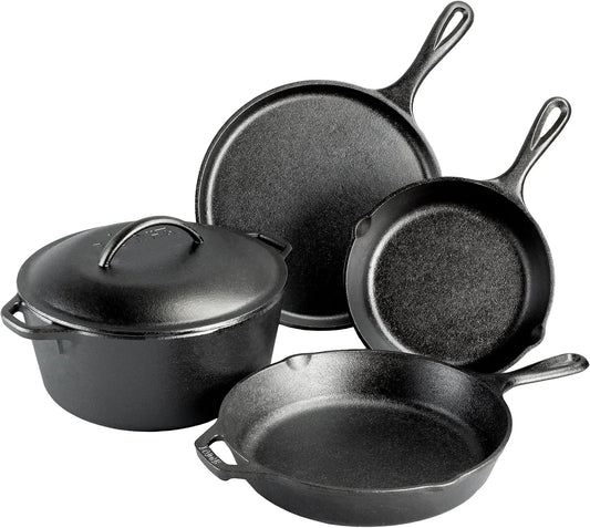 Four électrique, fonte, Batterie de cuisine en fonte naturelle 4 pièces, Sain et sans PFAS, Made in USA