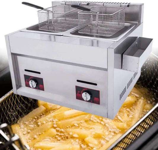 machine à frire, 20 L, grand réservoir, professionnel, restaurant, acier inoxydable, pour restaurants et traiteurs