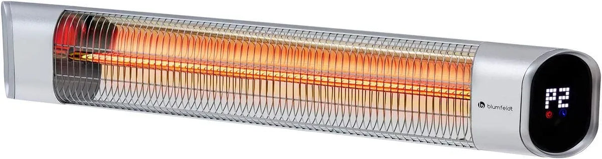Radiateur électrique, 2000 W, IP65, minuteur, 24 niveaux de chauffe, écran LED