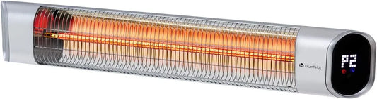 Radiateur électrique, 2000 W, IP65, minuteur, 24 niveaux de chauffe, écran LED