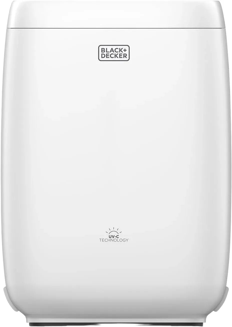 Black+Decker HEPA13 Purificateur d'air, 350 m³/h, silencieux, noir, Capteur PM2, Jusqu'à 80 m², Ultra-silencieux