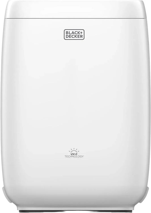 Black+Decker HEPA13 Purificateur d'air, 350 m³/h, silencieux, noir, Capteur PM2, Jusqu'à 80 m², Ultra-silencieux