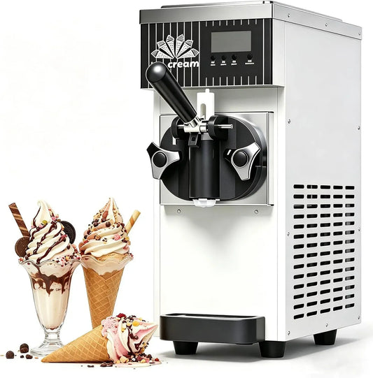4-/H machine à glace et sorbet, machine à café électrique, 2.5 L, 450 W, écran LCD, professionnel, blanc