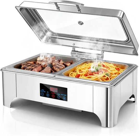 Chauffe-plats de buffet, 9 L, tactile, acier inoxydable, Chauffe Assiette électrique 9L