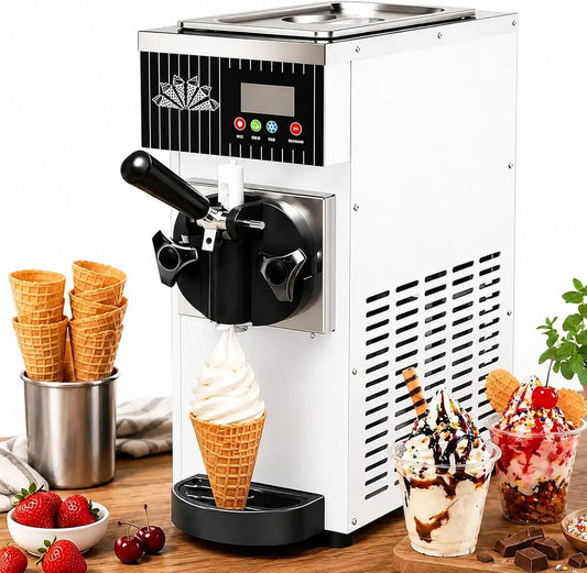 4-5L/H White-220V Machine à Glace, Machine à Crème, machine à café électrique, 450 W, 220 V, écran LCD, professionnel, restaurant, blanc