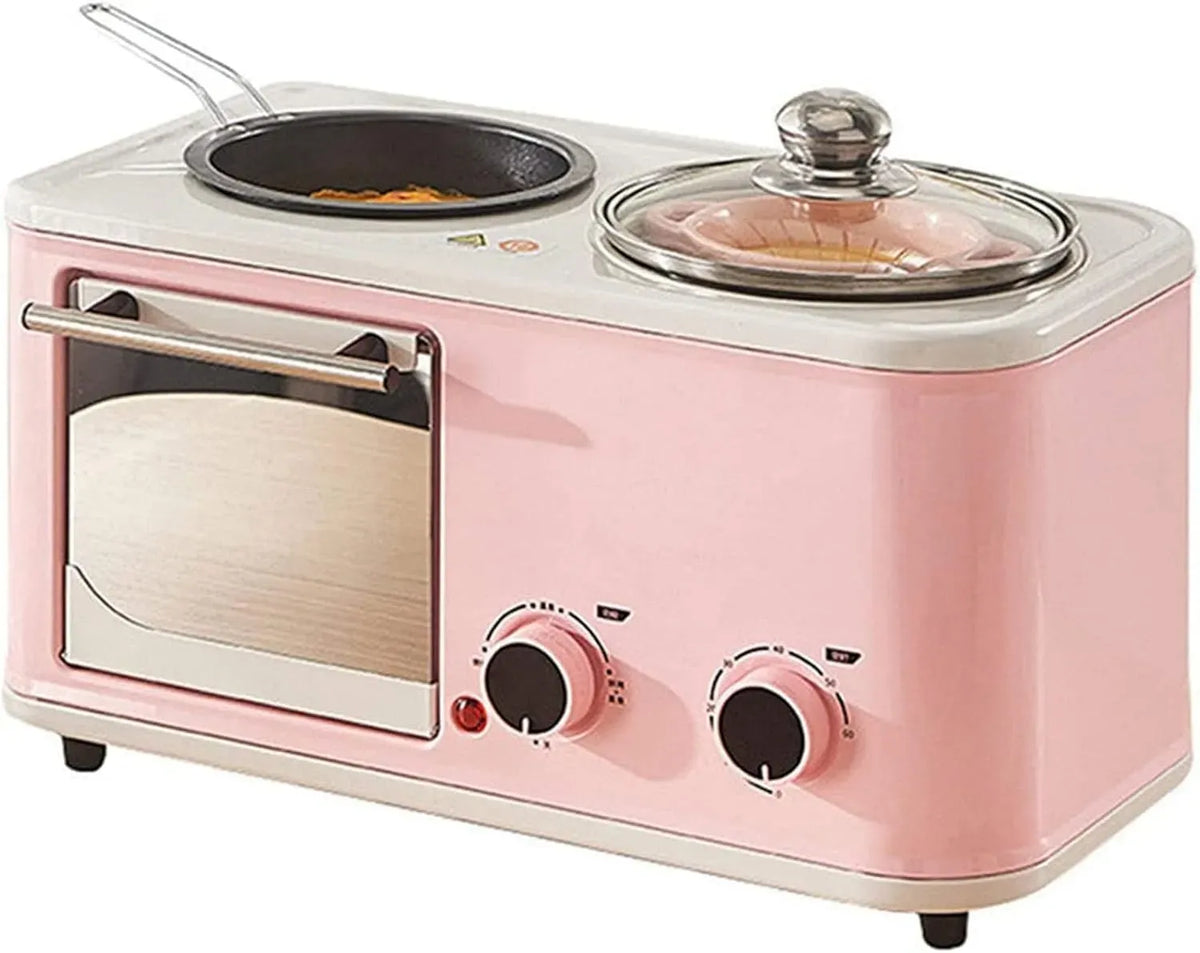 Four électrique, gril, four de cuisson, Machine à Petit-déjeuner, Mini-Four 3 en 1 avec Gril électrique Et Double Plaque