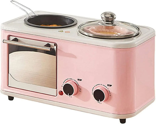 Four électrique, gril, four de cuisson, Machine à Petit-déjeuner, Mini-Four 3 en 1 avec Gril électrique Et Double Plaque