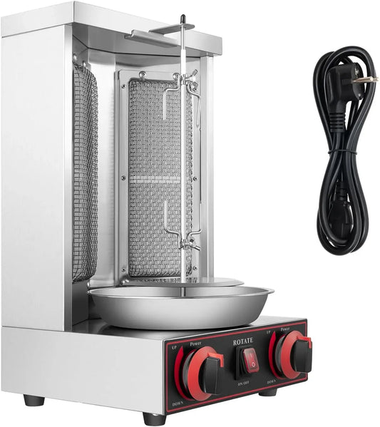 Barbecue, 3000 W, professionnel, acier inoxydable, fonction chauffante, pour kebab